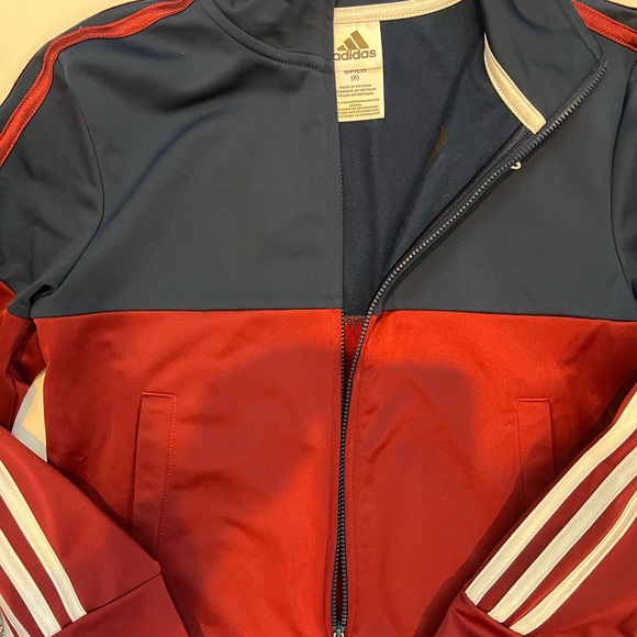 Adidas Boys Full zip lightweight jacket Youth size 8 - Picture 2 of 6